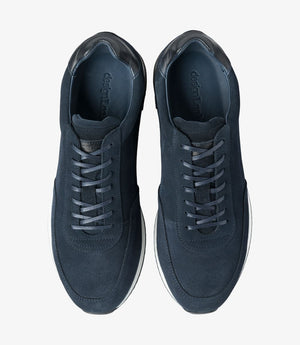 LOAKE  Bannister - Leather Sneakers - Navy Suede- Top View