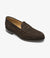 LOAKE Imperial Classic Penny Loafer - Dark Brown Suede - Angle View