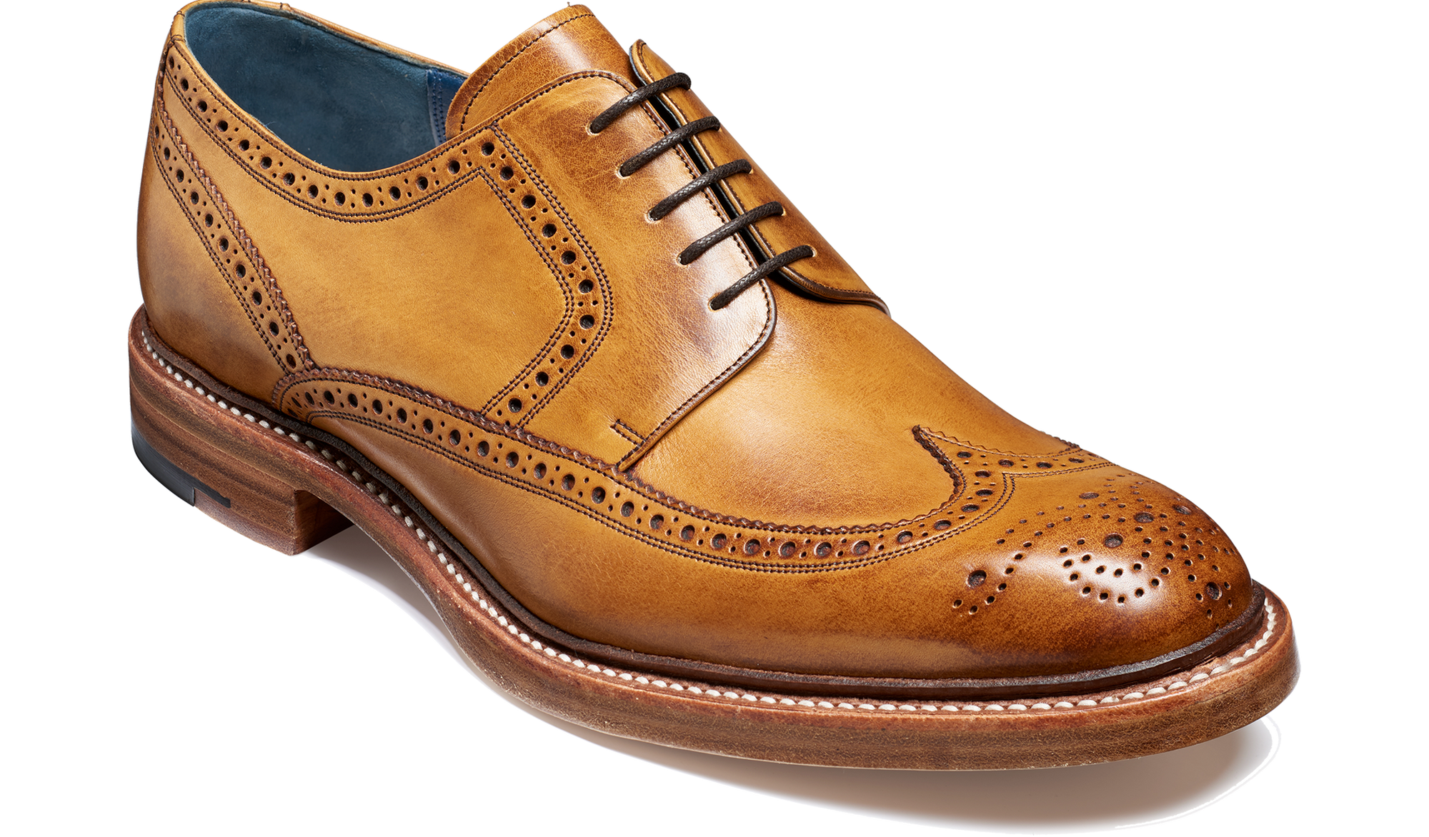 Barker Bailey Classic wing tip Derby - Cedar Hand Painted