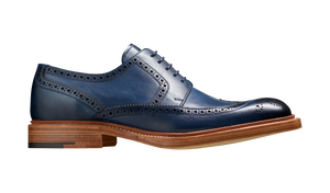 Barker Bailey Classic wing tip Derby - Navy Hand Painted