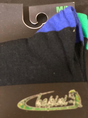 Chapini 2in1 Men's Multi-Coloured Cotton Socks- Black/Blue Mix
