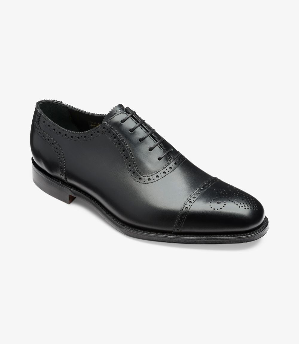 LOAKE Strand- Premium Semi Brogue shoes - BLACK - Ninostyle