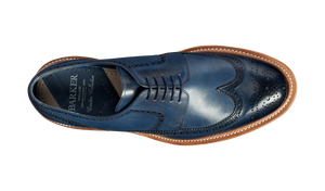 Barker Bailey Classic wing tip Derby - Navy Hand Painted