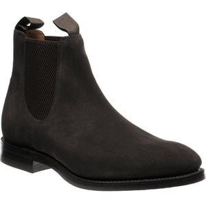 LOAKE Chatsworth Chelsea boot shoe - Dark Brown Suede - Angle View