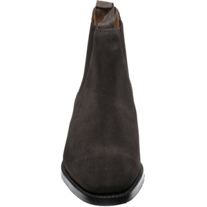 LOAKE Chatsworth Chelsea boot shoe - Dark Brown Suede - Front View
