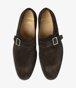 LOAKE 357 Monk Shoe (G Wide) - Dark Brown Suede