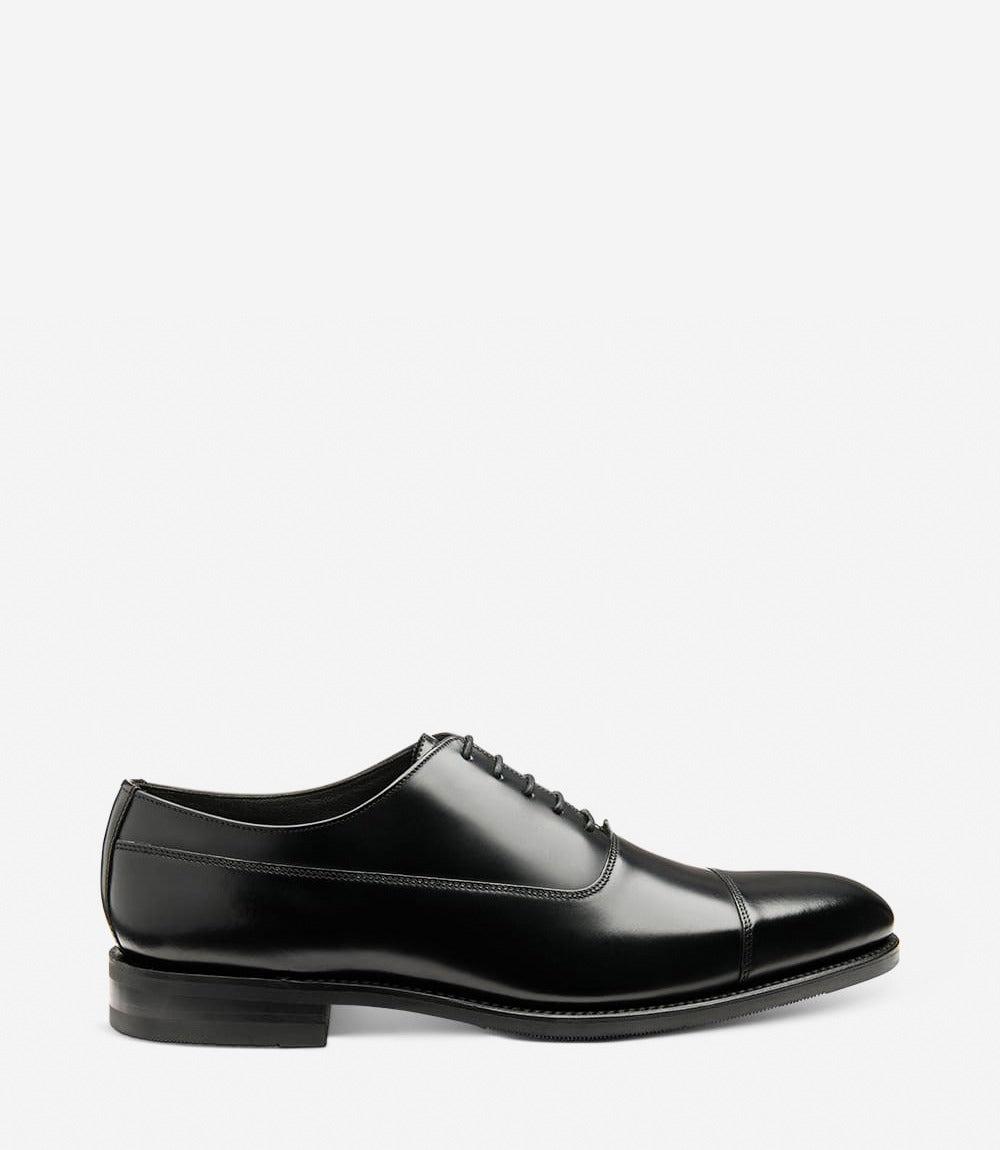 LOAKE 305 Premium Toe-Cap Shoe (G Wide) - Black Leather Calf