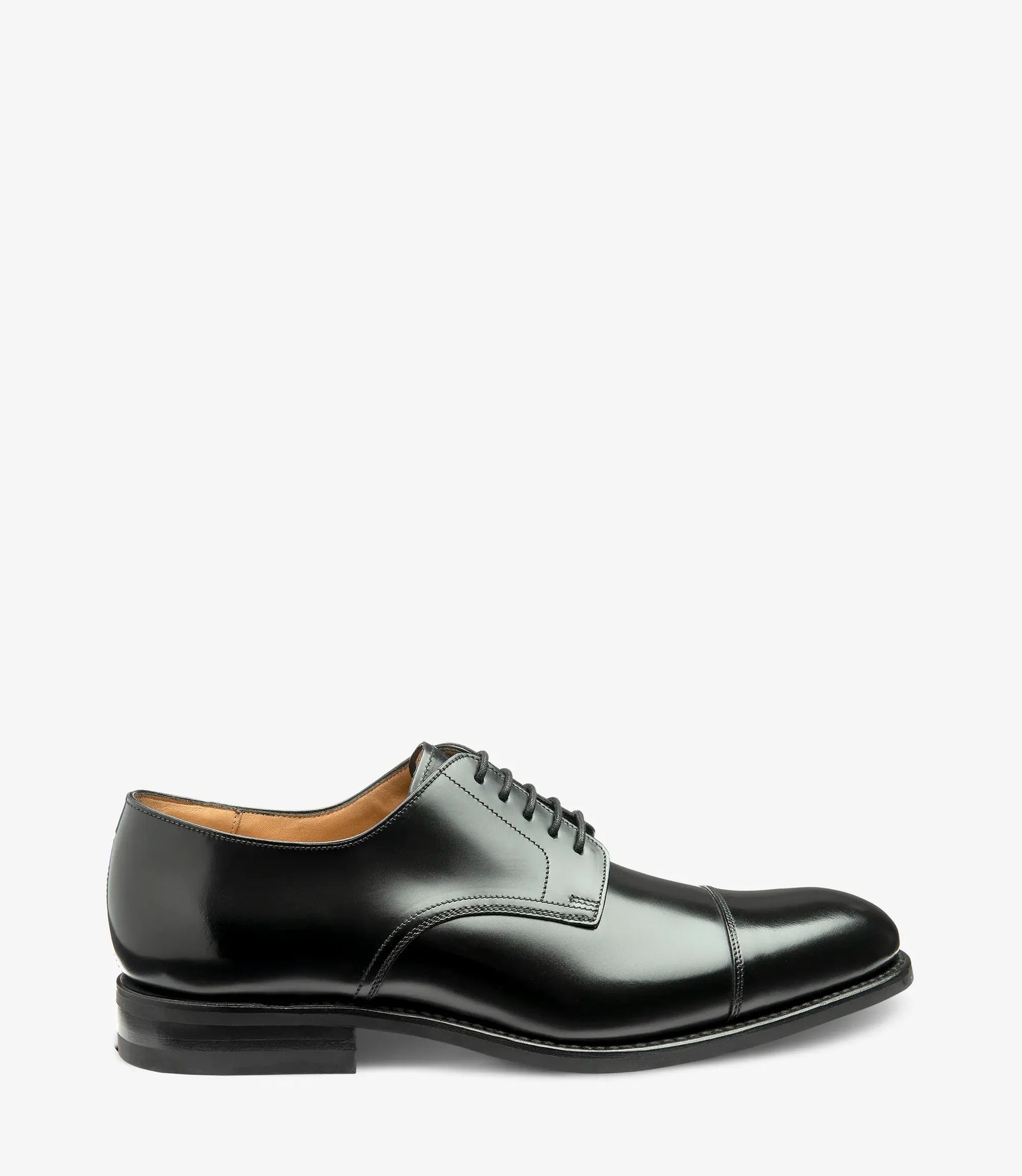 LOAKE 305 Premium Toe-Cap Shoe (G Wide) - Black Leather Calf