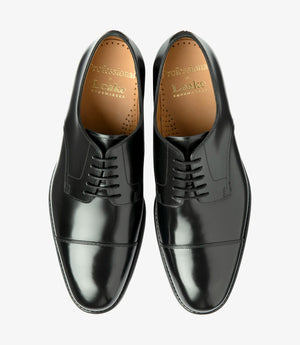 LOAKE 305 Premium Toe-Cap Shoe (G Wide) - Black Leather Calf
