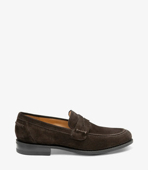 LOAKE 356 Classic apron penny Loafer - Dark Brown Suede