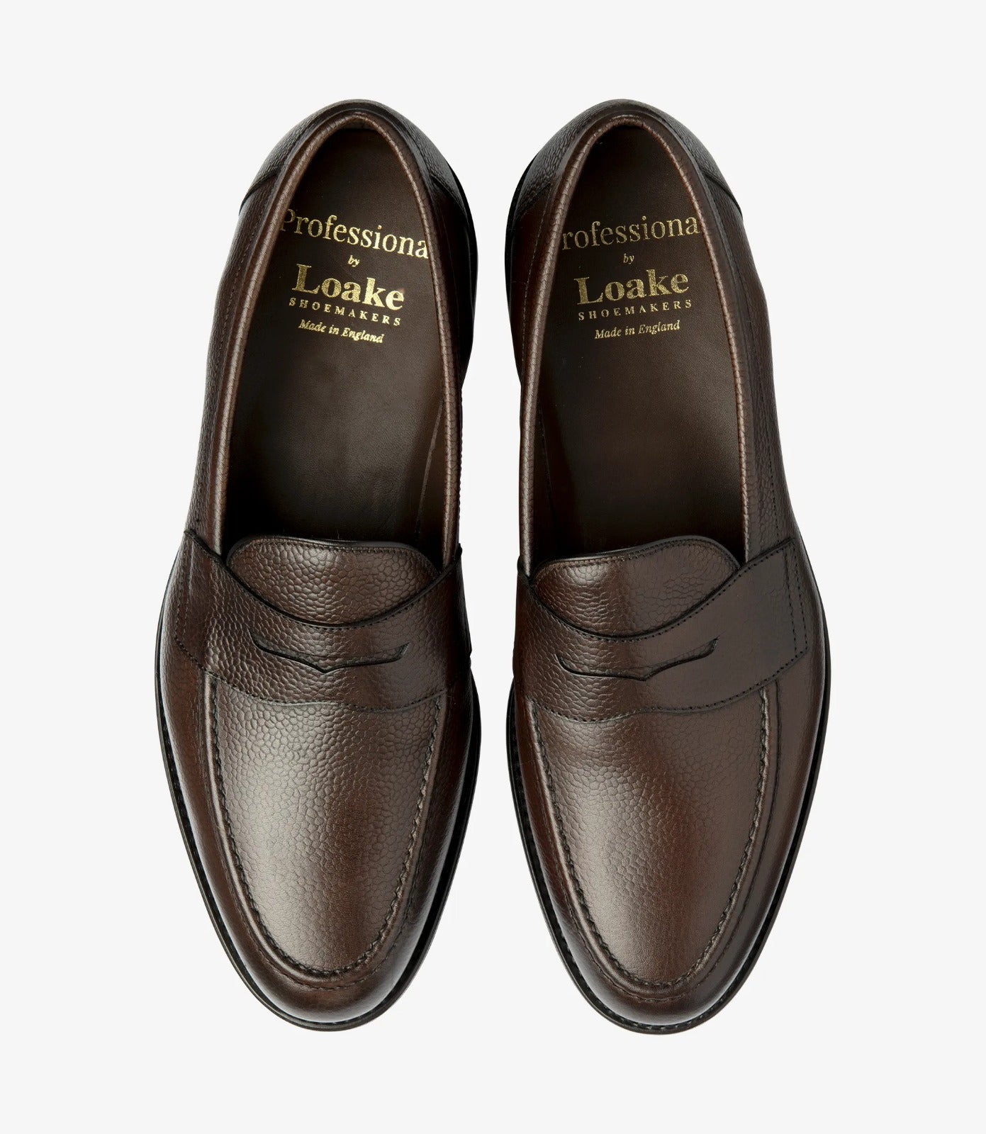 LOAKE Imperial Loafer - Brown Grain Calf  - (F) fitting rubber Sole