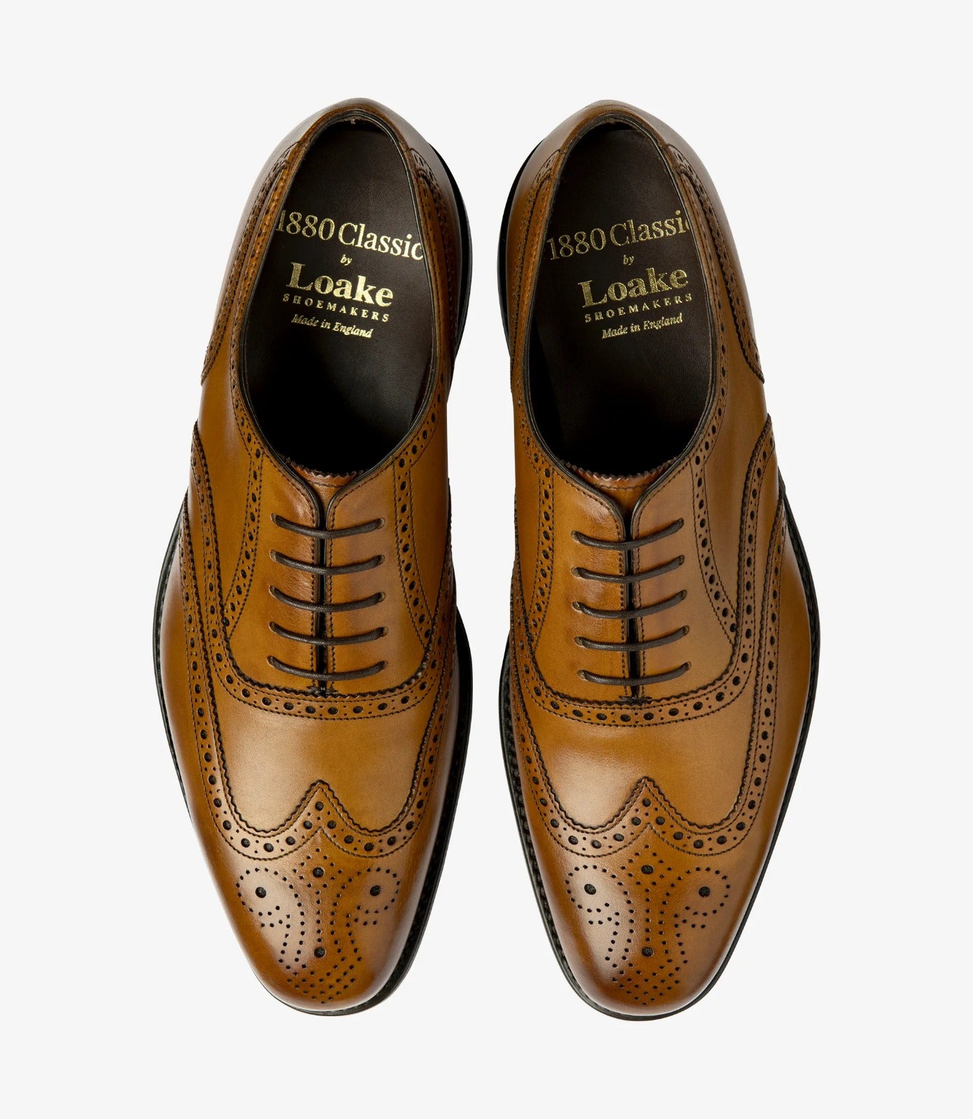 LOAKE Buckingham Oxford Brogue - Tan (G Wide) Rubber Sole
