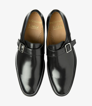 LOAKE 357 Monk Shoe (G Wide) - Black Leather Calf