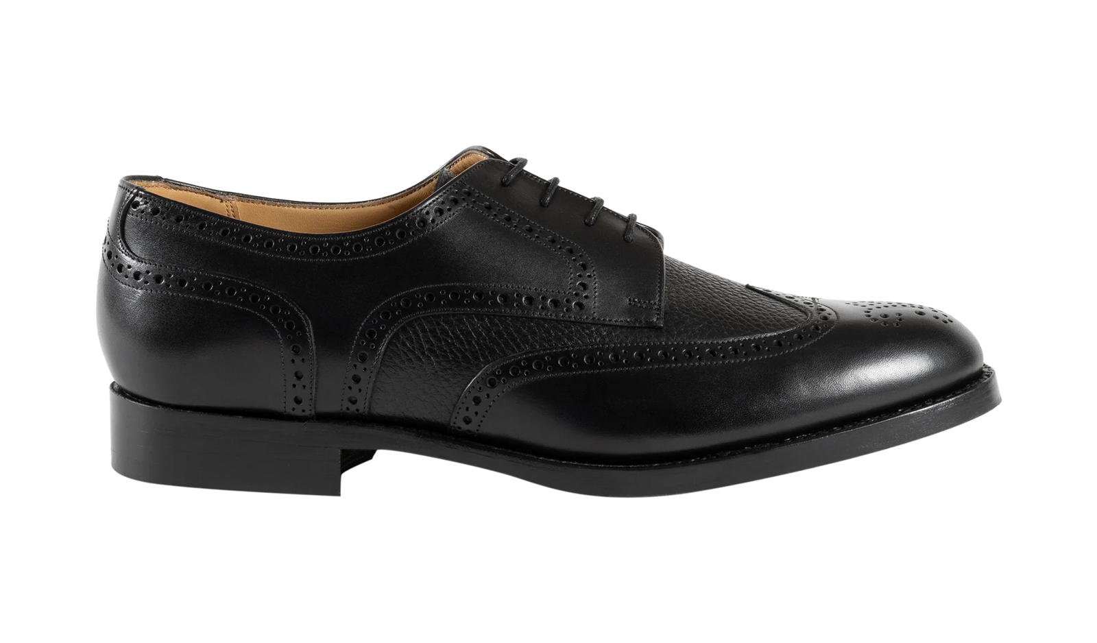 Barker Athlone Brogue Shoes - Black Calf