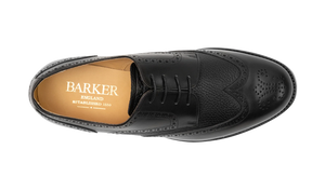 Barker Athlone Brogue Shoes - Black Calf