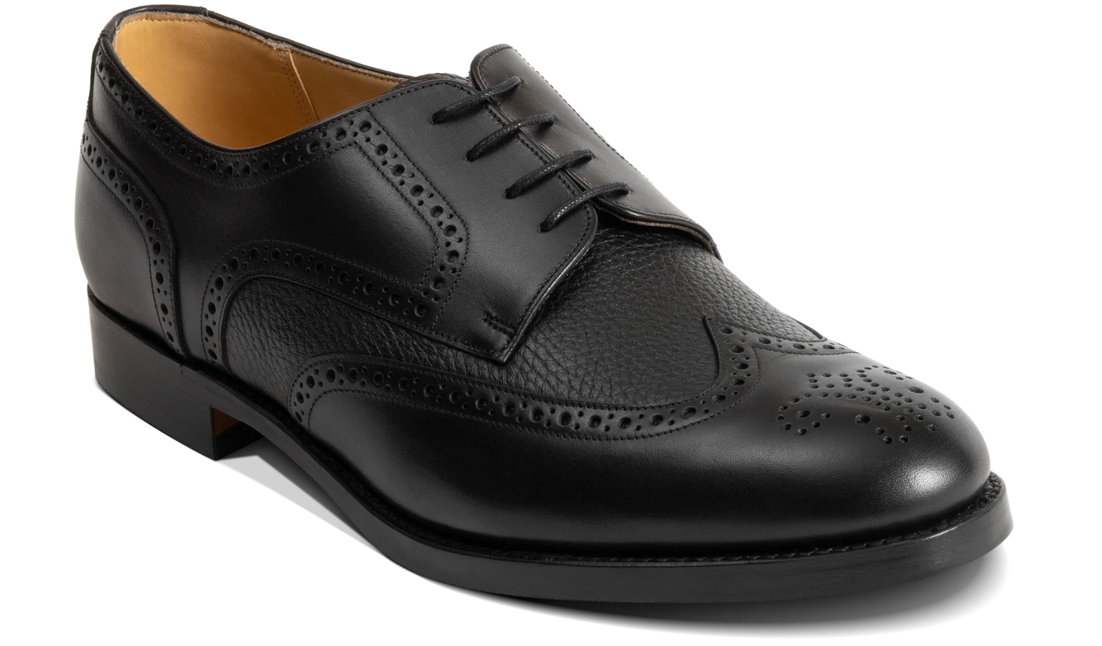 Barker Athlone Brogue Shoes - Black Calf