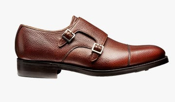 Barker Tunstall Buckle-Monk Shoe - Cherry Grain (Rubber Sole)
