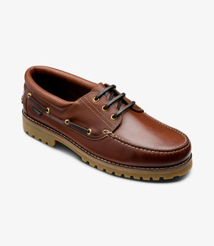 LOAKE 523 Waxy Deck Shoe- Brown Waxy Leather