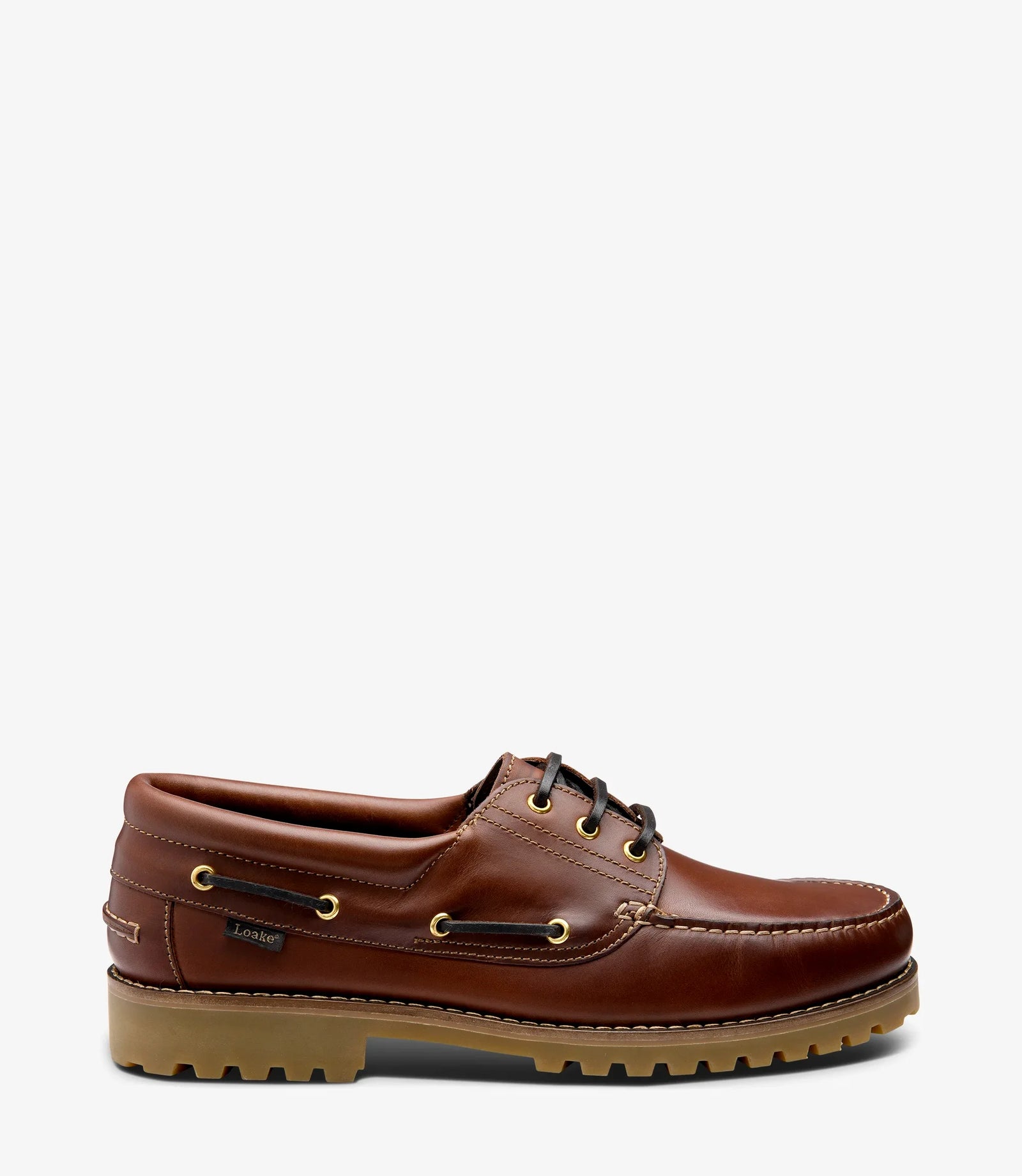 LOAKE 523 Waxy Deck Shoe- Brown Waxy Leather