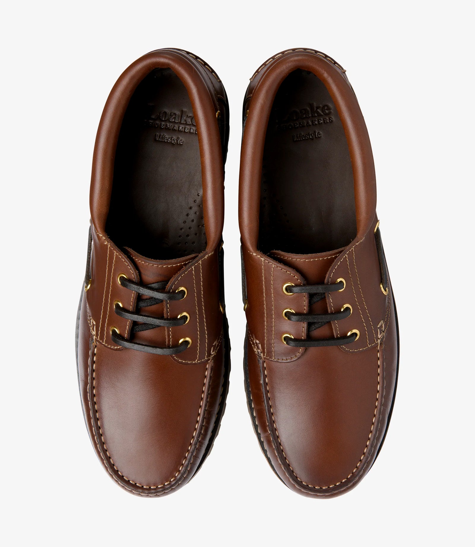 LOAKE 523 Waxy Deck Shoe- Brown Waxy Leather