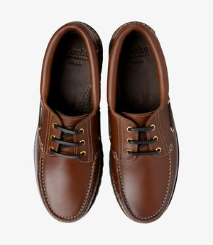 LOAKE 523 Waxy Deck Shoe- Brown Waxy Leather
