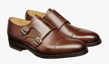 Barker Tunstall Buckle-Monk Shoe - Ebony Calf (Rubber Sole)