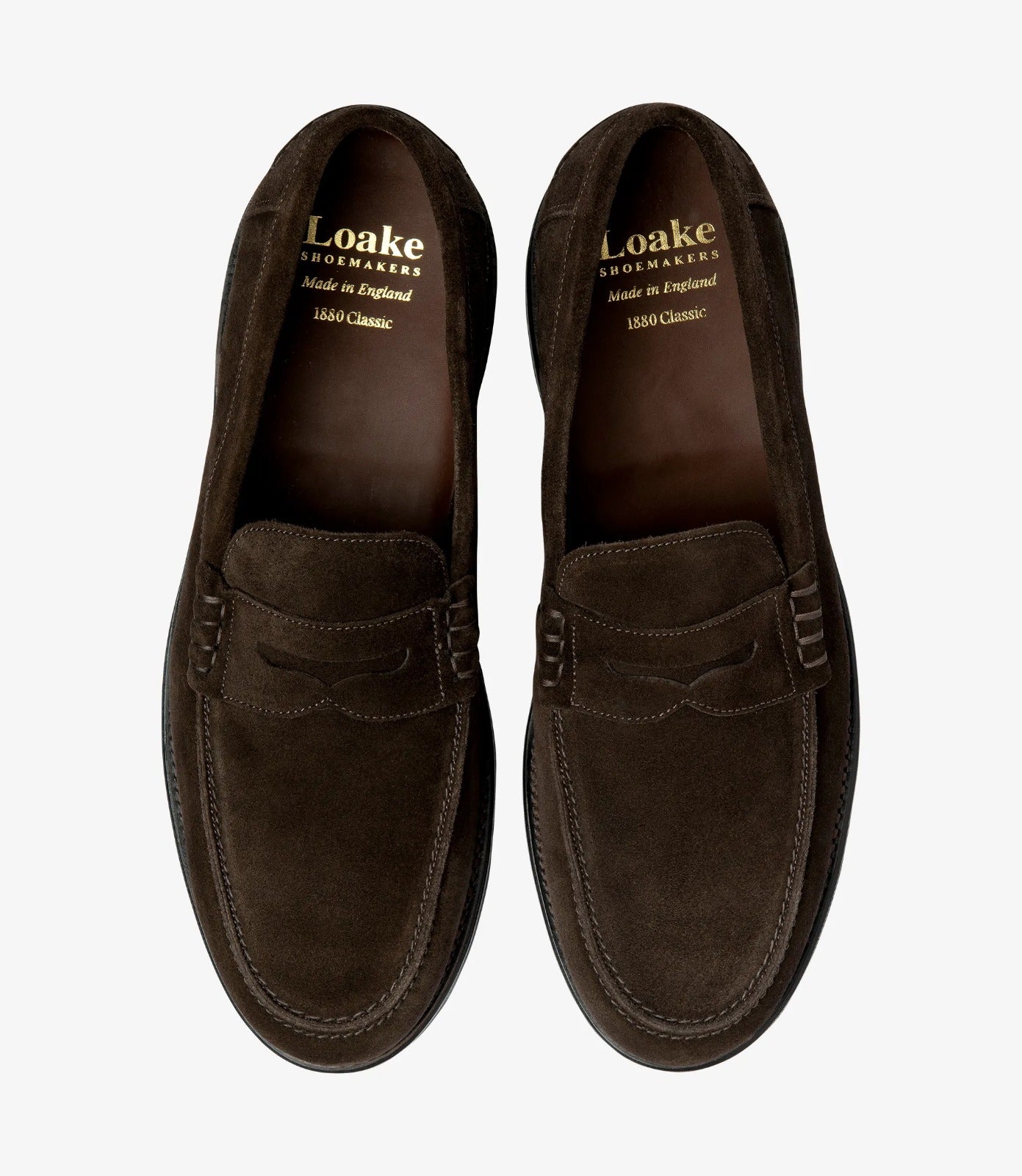 LOAKE Kingscliffe Loafers - Dark Brown Suede
