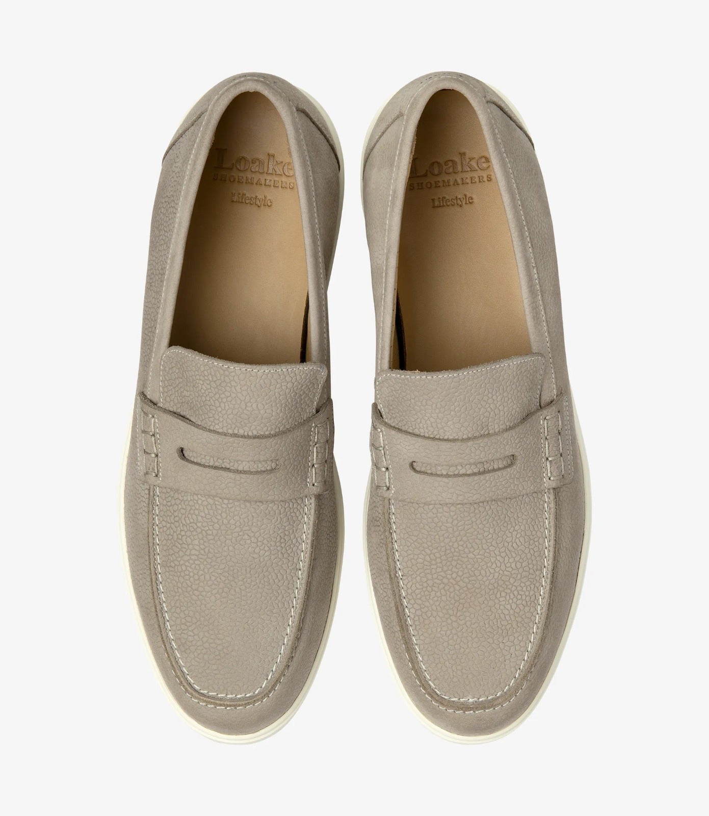 LOAKE Como Loafer Shoe - Grey Nubuck