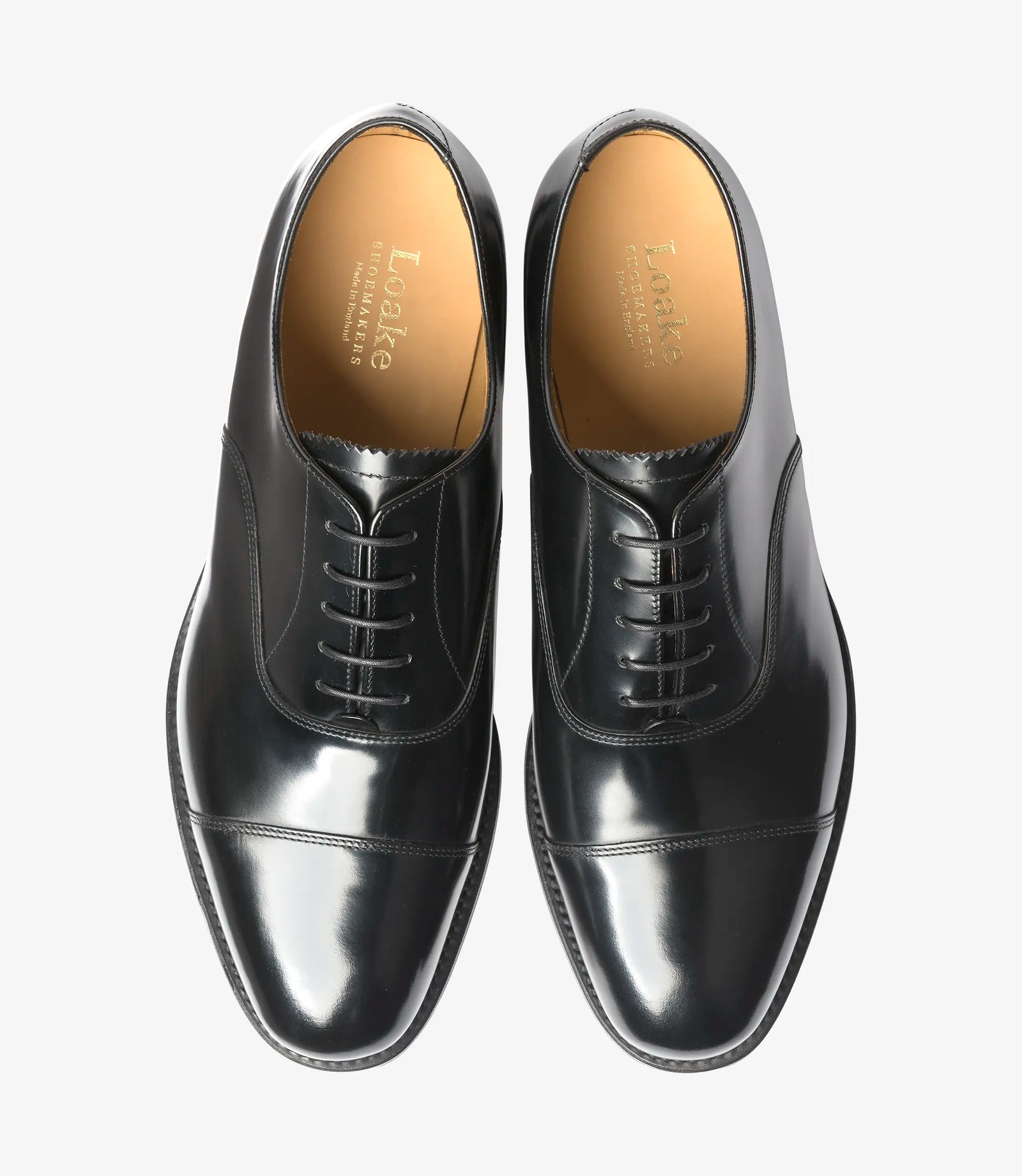 LOAKE 747B Polished Toe Cap Oxford shoe - Black