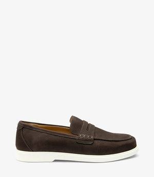 LOAKE Como Loafer Shoe - Dark Brown Nubuck