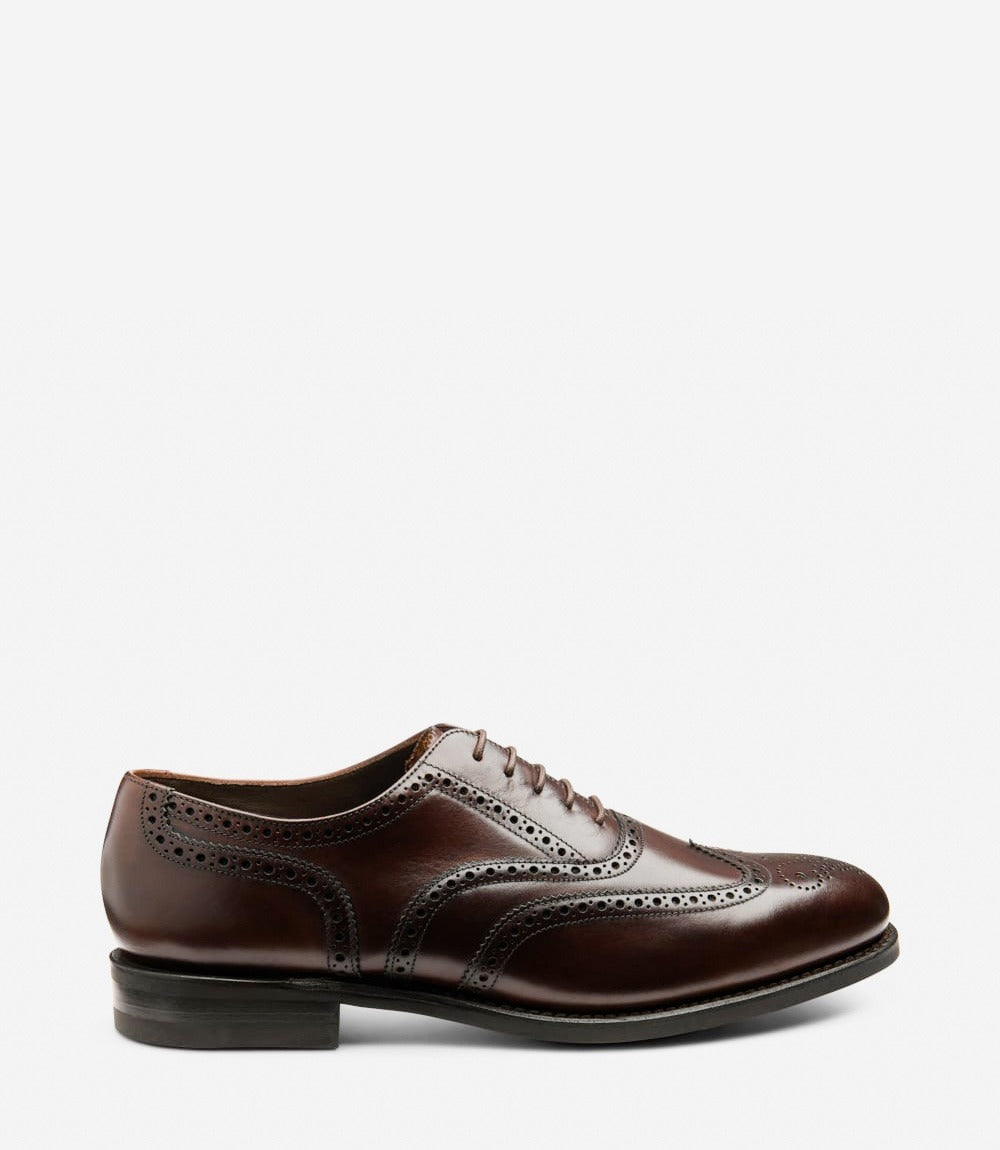 LOAKE 302 Premium Brogue Shoe (G Wide) - Brown Leather Calf
