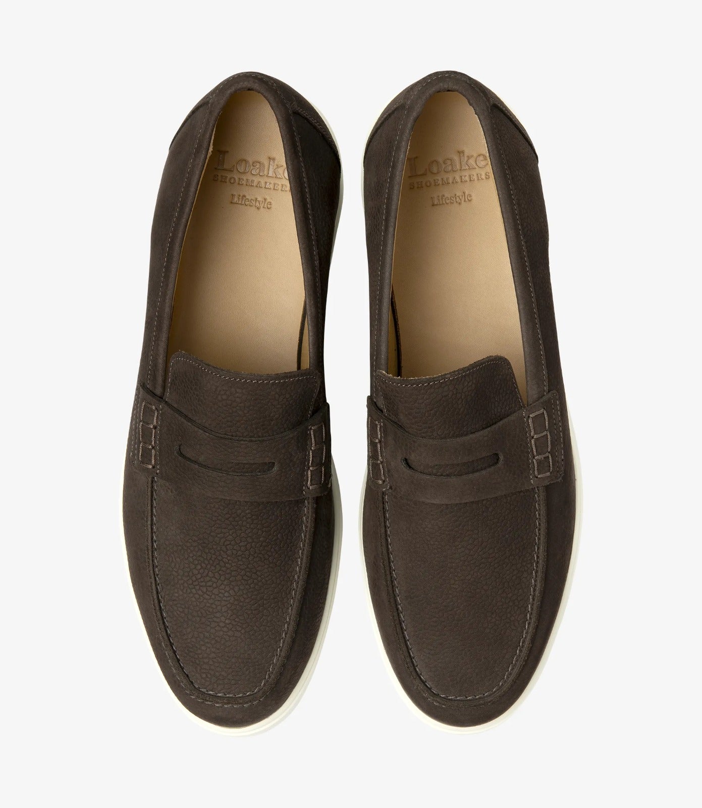 LOAKE Como Loafer Shoe - Dark Brown Nubuck