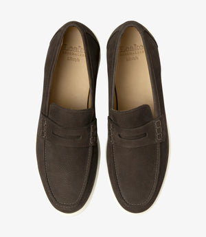 LOAKE Como Loafer Shoe - Dark Brown Nubuck