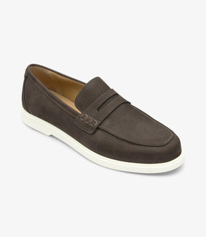 LOAKE Como Loafer Shoe - Dark Brown Nubuck