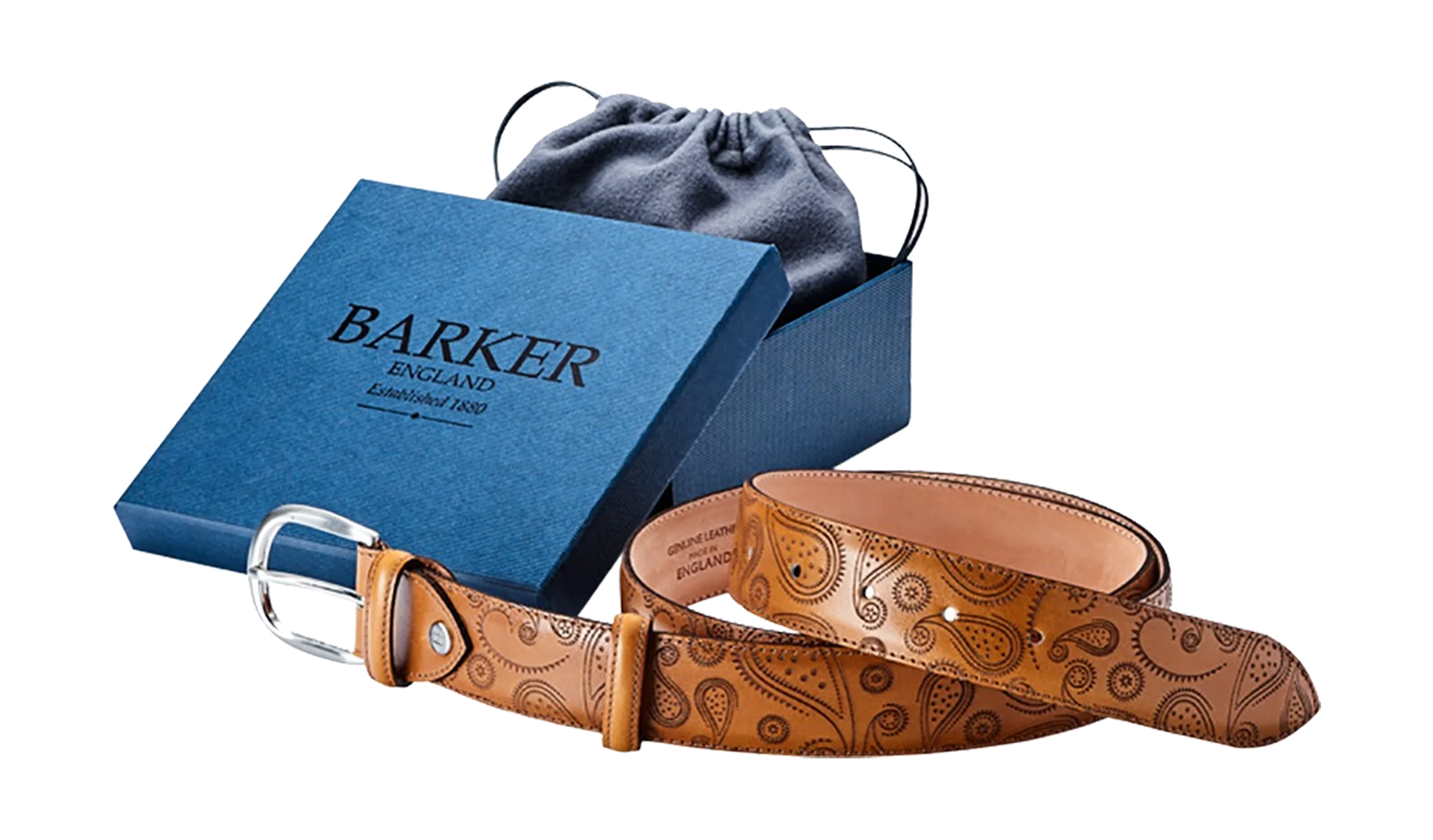 Barker Plain Belt - Cedar Paisley Calf