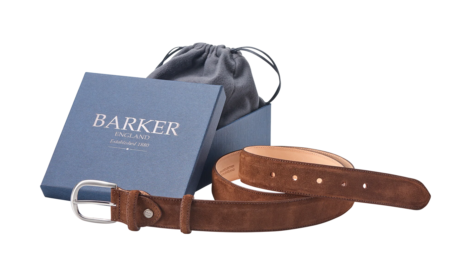 Barker Plain Belt - Castagnia Suede