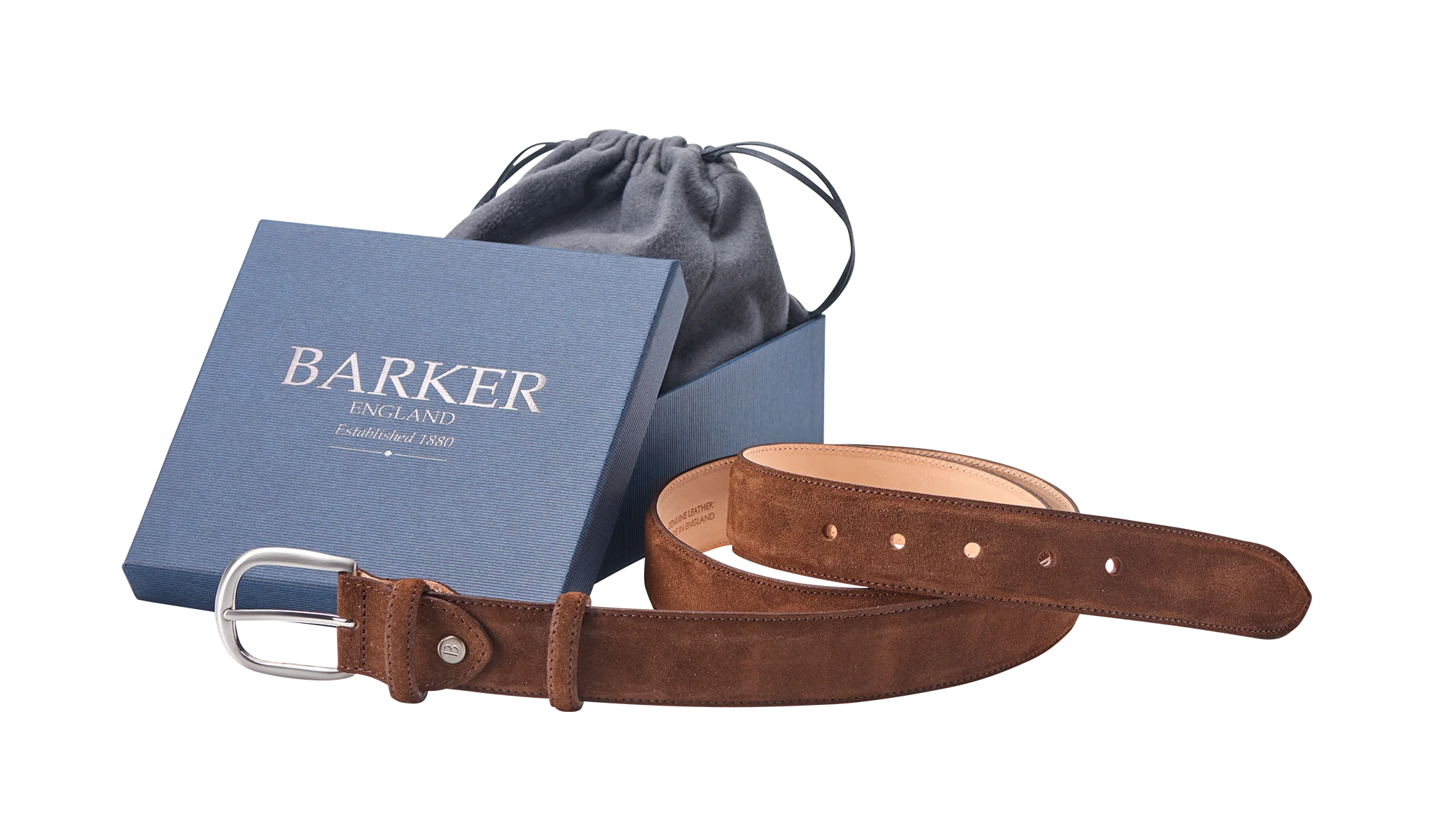 Barker Plain Belt - Castagnia Suede
