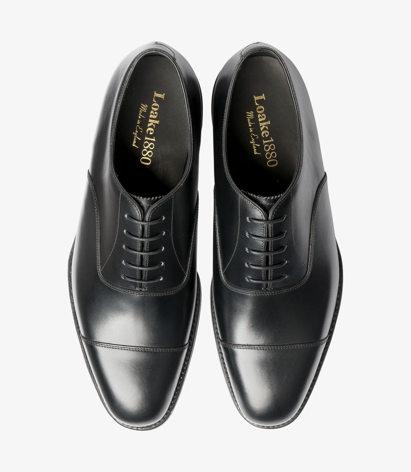 LOAKE Aldwych Oxford Shoe - Black (F - fitting)