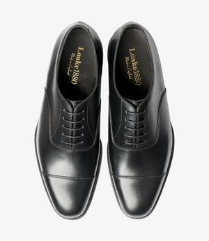 LOAKE Aldwych Oxford Shoe - Black (F - fitting)