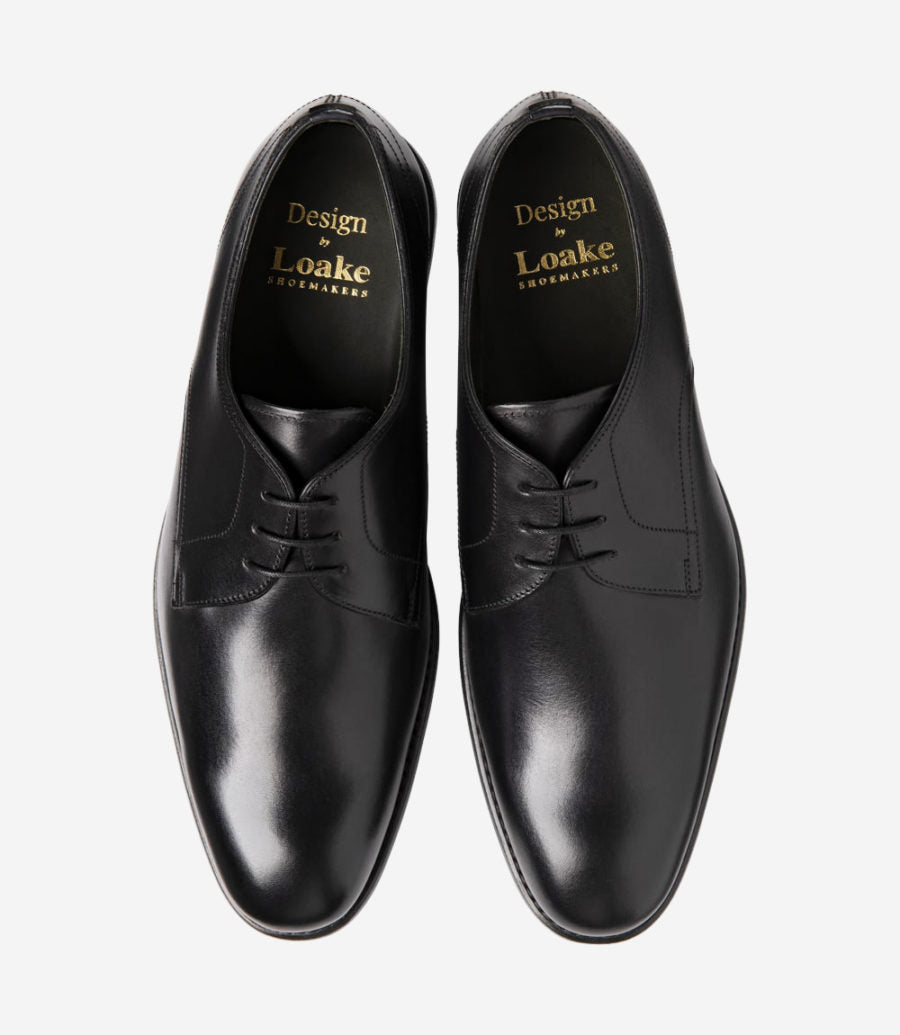 LOAKE Atherton Premium Derby Shoe - Black Calf