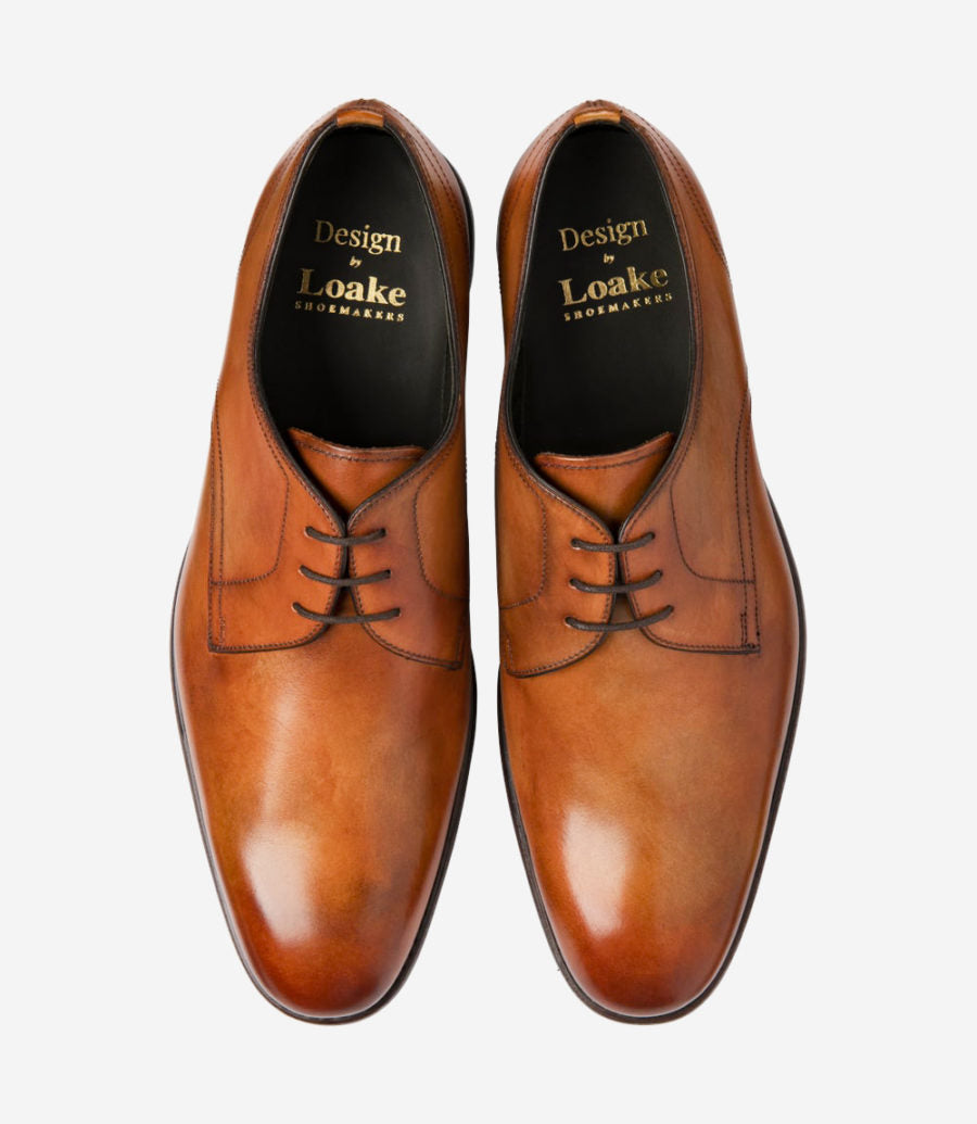 LOAKE Atherton Premium Derby Shoe - Tan Calf