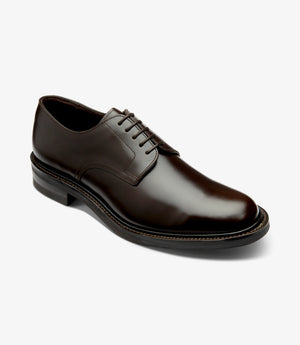 LOAKE Barbican Derby Shoe - Dark Brown Calf