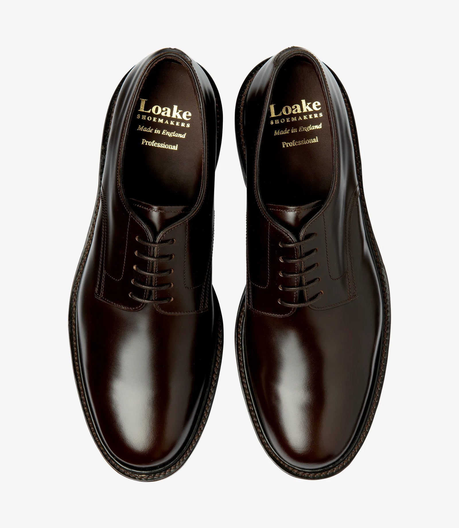 LOAKE Barbican Derby Shoe - Dark Brown Calf