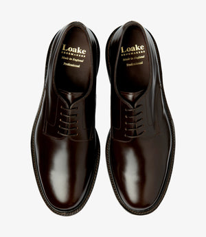 LOAKE Barbican Derby Shoe - Dark Brown Calf