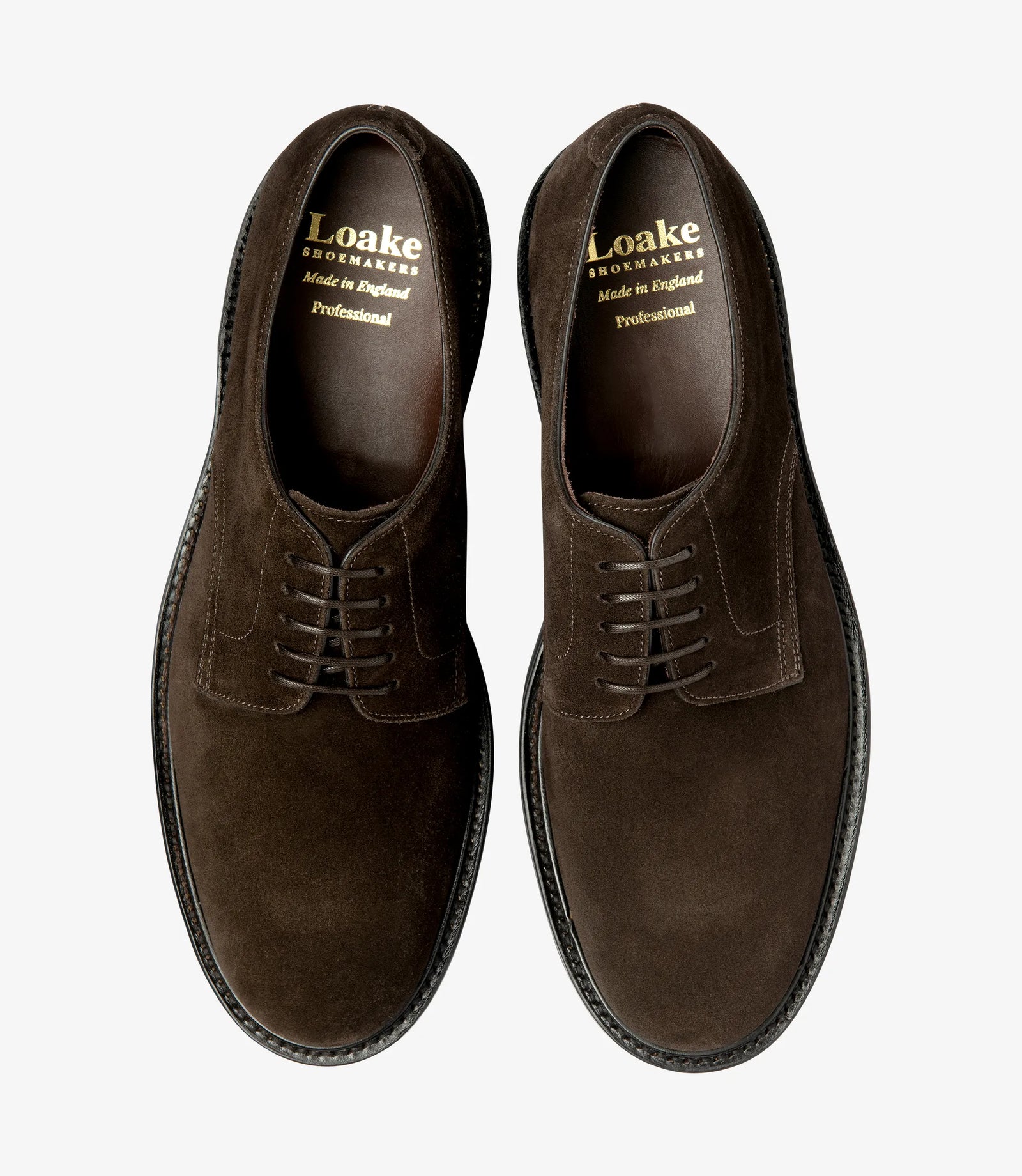 LOAKE Barbican Derby Shoe - Dark Brown Suede