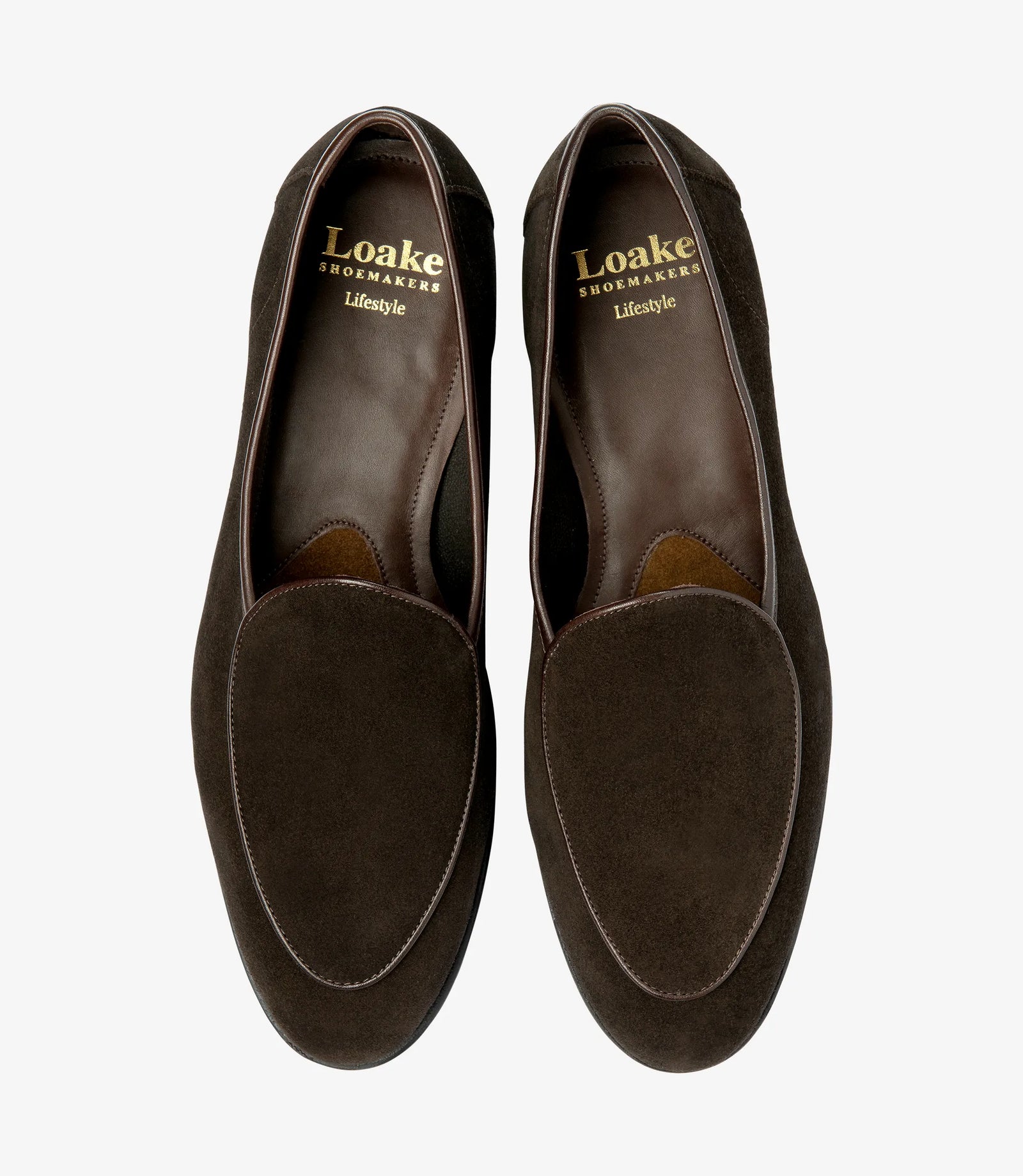 LOAKE Belgrave Loafer Shoe - Dark Brown Suede