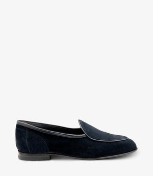 LOAKE Belgrave Loafer Shoe - Navy Suede
