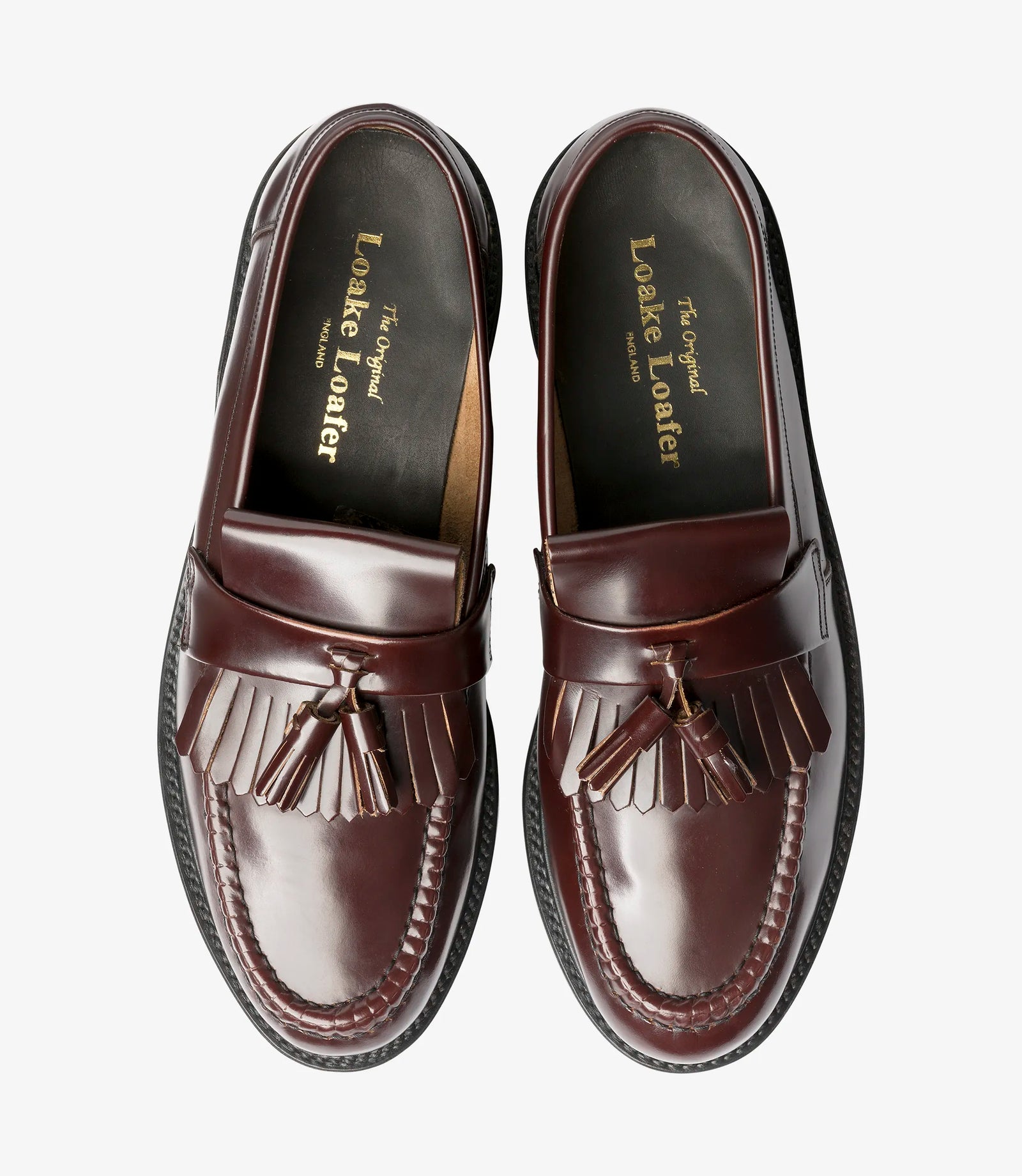 LOAKE Brighton Tassled Loafers Shoe - Oxblood