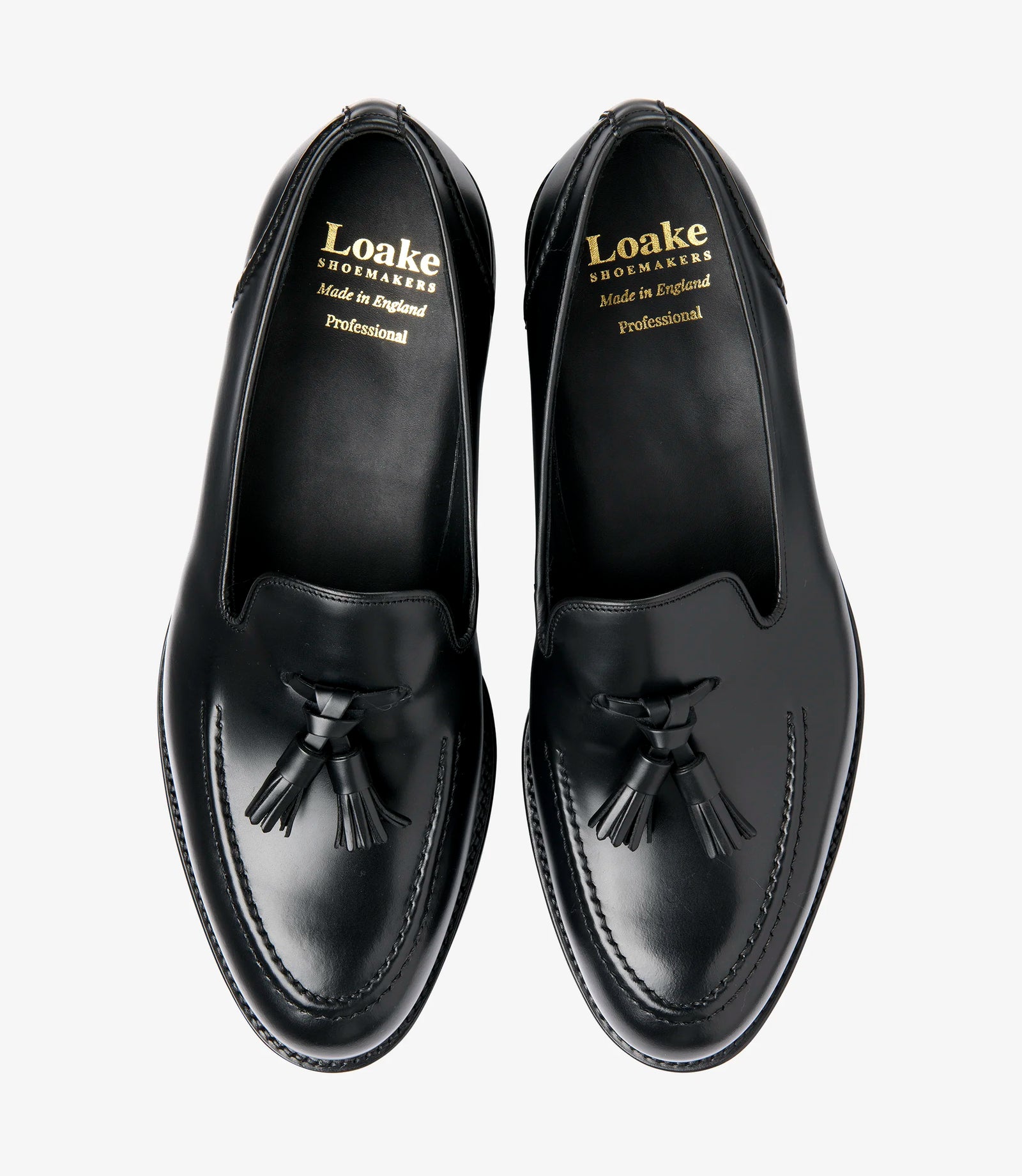LOAKE Brunel Tasselled Loafer - Black Leather