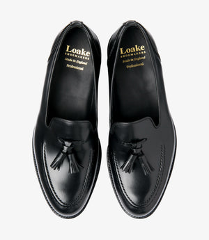 LOAKE Brunel Tasselled Loafer - Black Leather